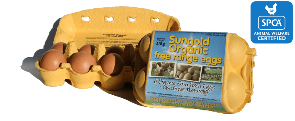 Sungold Organic 6 pack and 10 pack of eggs